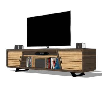 美式电视柜su模型