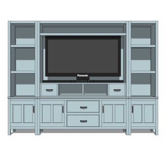 美式电视柜su模型