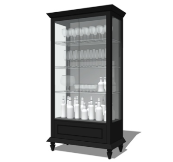 美式酒柜su模型