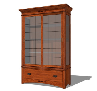 新中式酒柜su模型