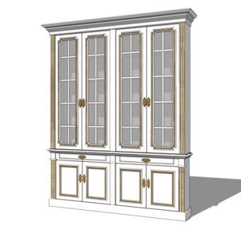 欧式酒柜su模型
