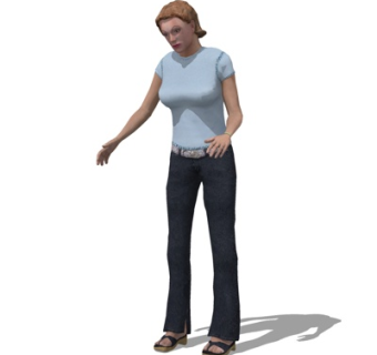 现代站姿女性su模型