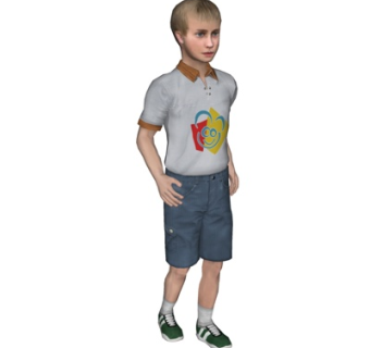 现代走路男孩su模型