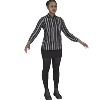 现代站姿女性su模型