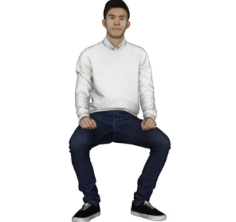 现代坐姿男性su模型
