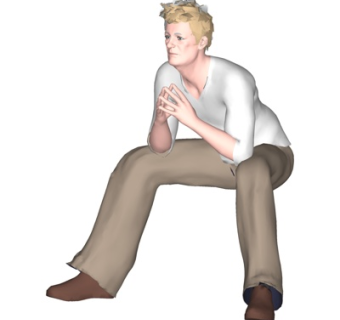 现代坐姿男性su模型