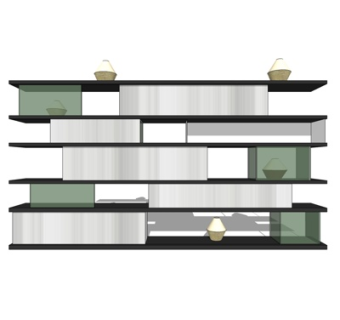 现代装饰柜su模型