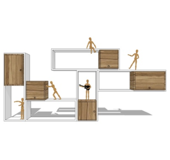 现代装饰柜su模型
