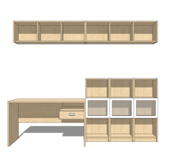 现代书桌su模型