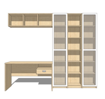 现代书桌su模型