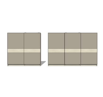 新中式衣柜su模型