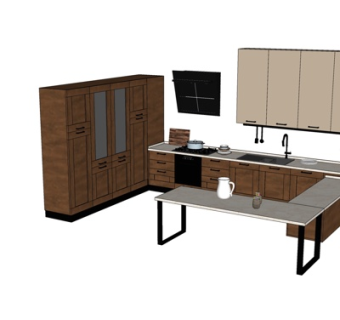 美式橱柜su模型