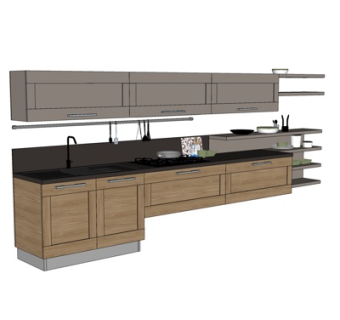 美式橱柜su模型