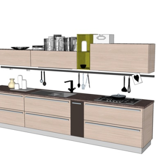 现代橱柜su模型