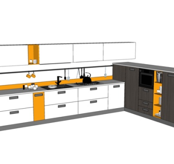 现代橱柜su模型