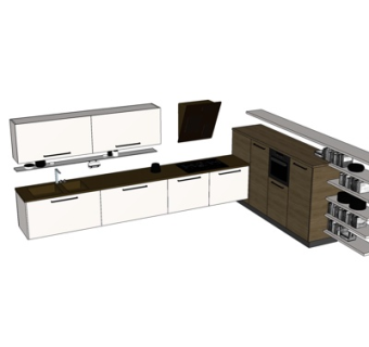 现代橱柜su模型