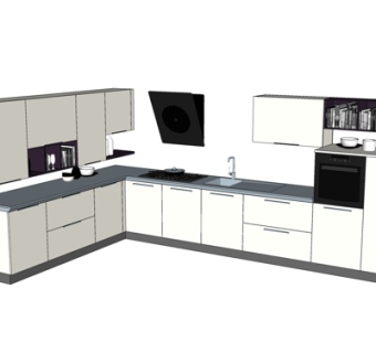 现代橱柜su模型