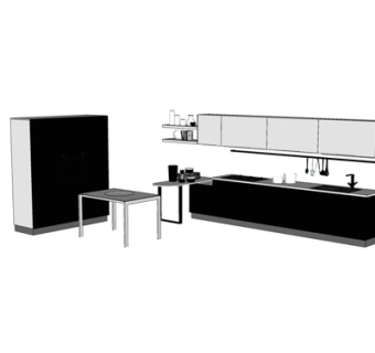 现代橱柜su模型