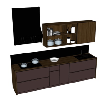 现代橱柜su模型