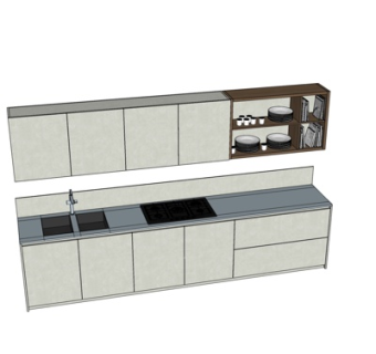 现代橱柜su模型