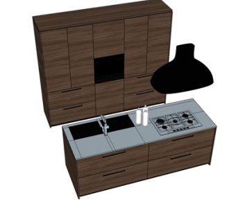 现代橱柜su模型