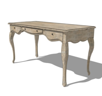 简欧书桌su模型