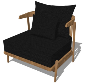 北欧单人沙发su模型