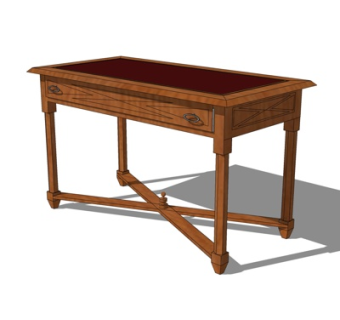美式书桌su模型