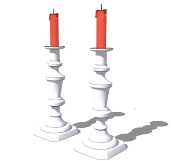 简欧烛台灯su模型