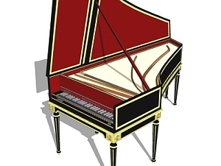 欧式三角<em>钢琴</em>su模型