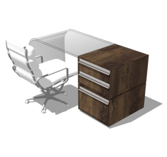现代书桌su模型