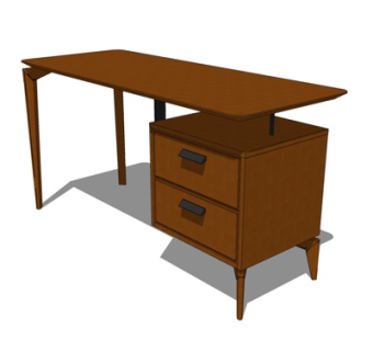 美式书桌su模型