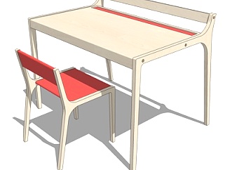 北欧<em>儿童书桌</em>su模型
