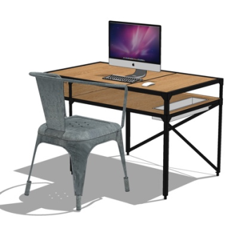 工业风书桌su模型