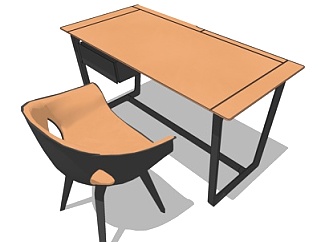 现代书桌su模型