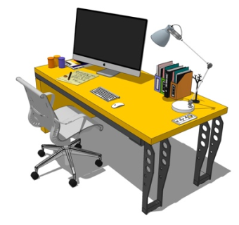 现代书桌su模型