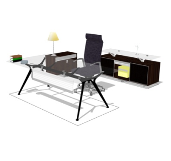 现代书桌su模型