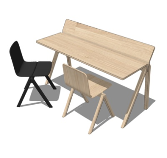 现代书桌su模型