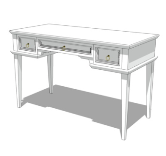 简欧书桌su模型