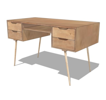 现代书桌su模型