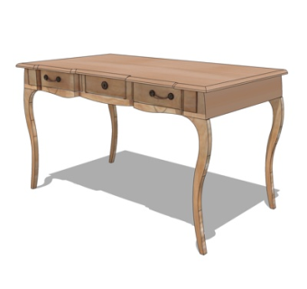 简欧书桌su模型