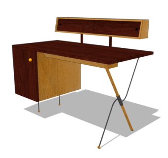 现代书桌su模型