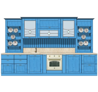 美式橱柜su模型