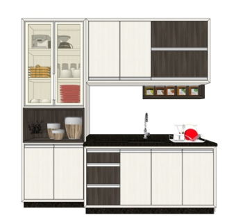 现代橱柜su模型