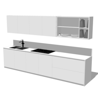 现代橱柜su模型