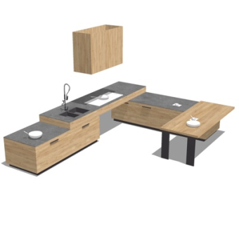 新中式橱柜su模型