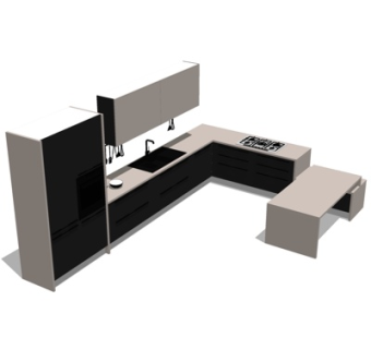 现代橱柜su模型
