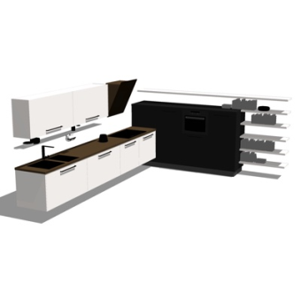 现代橱柜su模型