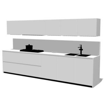 现代橱柜su模型
