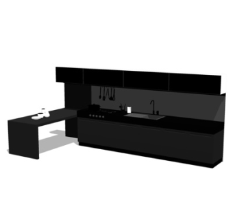 现代橱柜su模型